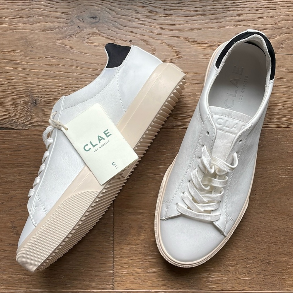 CLAE Los Angeles Bradley Essential White Leather Women’s Size 7 (Mens 5 1/2) NWT